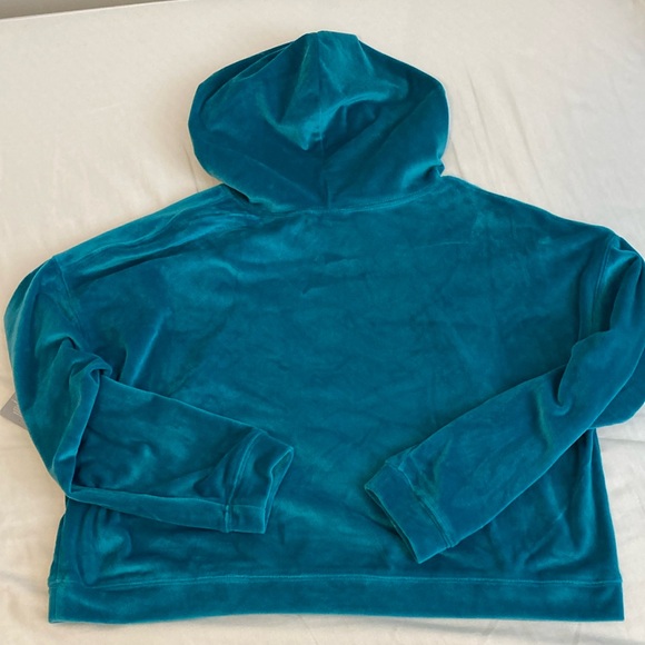 Teal Lounge Hoodie Crop - Picture 2 of 7